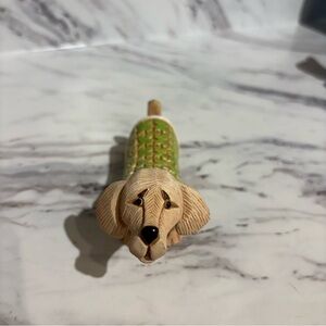 Vintage Artesania Rinconada Dachshund puppy dog Uruguay Hand Carved Figurine